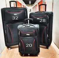 3 Piece Softside Travel Baggage Luggage Suitcase Large Medium