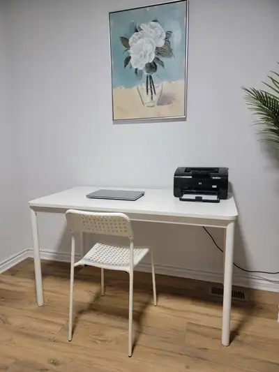 TABLE "IKEA" WHITE, 51" L, 27" W, 29" H, View more