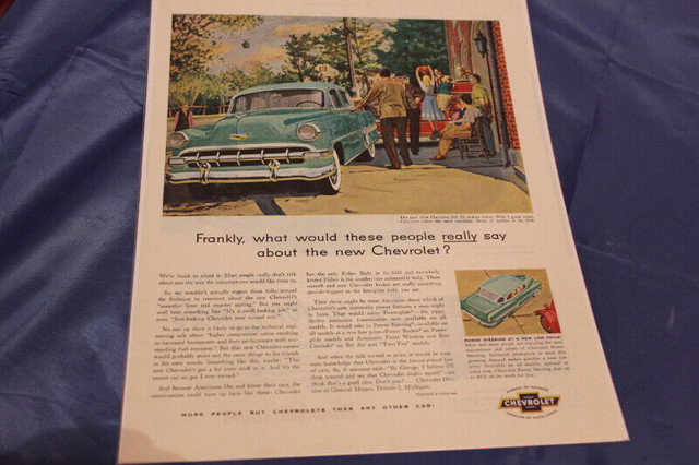 1954 Chevrolet Bel Air 4 Door Sedan Original Ad in Arts & Collectibles in Calgary
