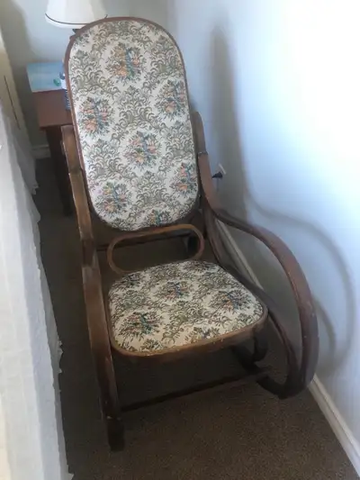 vintage rattan midcentury rocking chair, View more