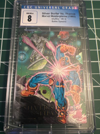 1992 Marvel Masterpieces Silver Surfer vs Thanos CGC 8.0