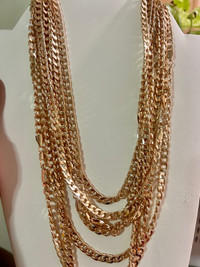 18k gold filled necklace for men and women 