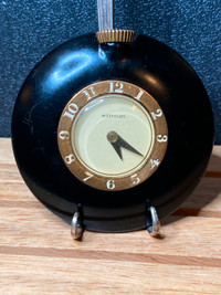 Westclox Handbag Art Deco Bakelite Pocket Clock Watch BLACK Wind