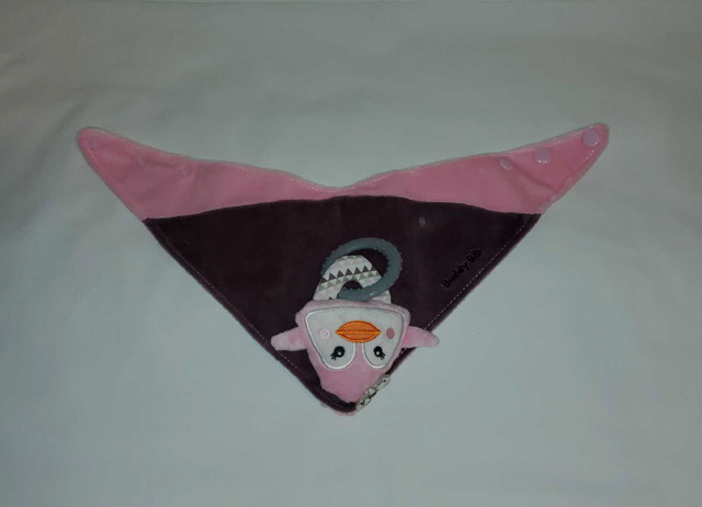 Pinky Penguin Buddy Bib 3in1 Teether Toy & Bib by Malarkey Kids in Feeding & High Chairs in Truro - Image 4