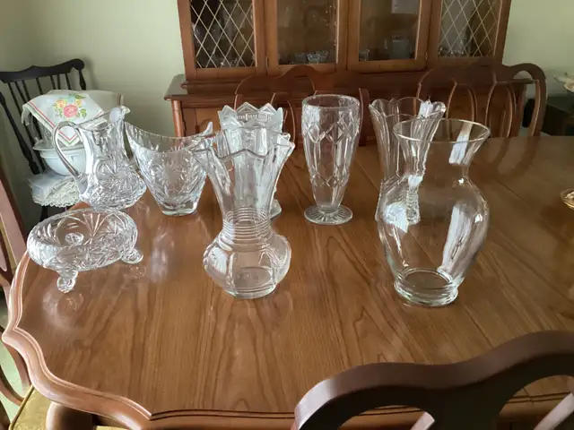CRYSTAL VASES, PITCHER GLASS VASES DISH. 593 in Home Décor & Accents in Calgary - Image 2