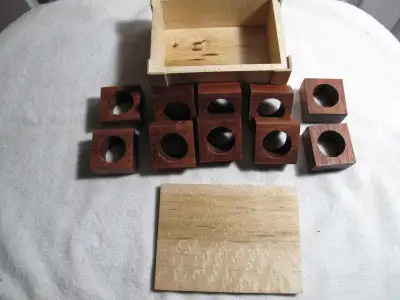 Set of 10 Oak 1 3/4" Sq Napkin Holders in a 5 3/4" X 4 1/2" X 2, View more