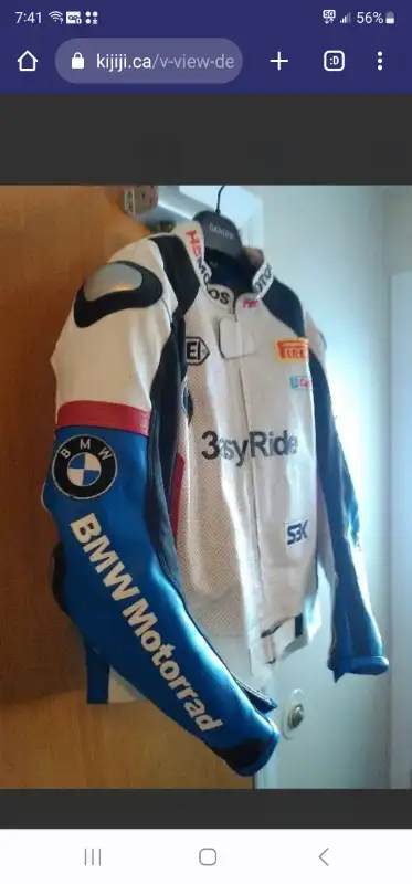 BMW RACE REPLICA MOTORCYCLE LEATHER JACKET SIZE LARGE in Other in Windsor Region - Image 2