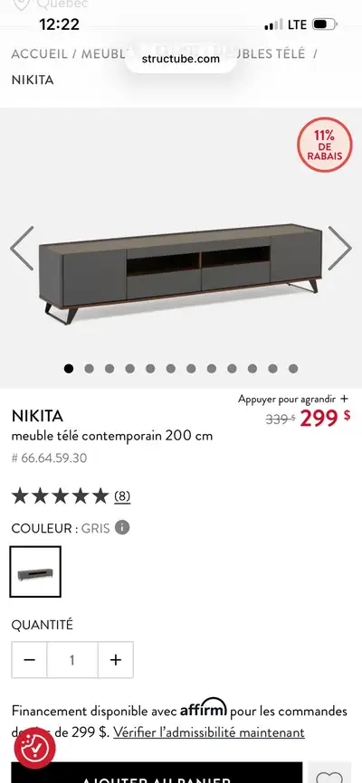 Meuble télé Structube, View more