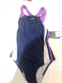 Brand new Girls Speedo Swimsuit Navy and purple size 12