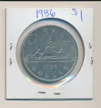 ORIGINAL RARE VINTAGE 1986 CANADIAN $1 DOLLAR COIN