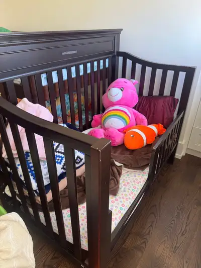 4-in-1 Convertible Crib – Espresso Brown – Excellent Condition, View more