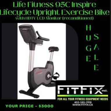Life Fitness 95c Inspire Upright Bike w/TV Monitor-Reconditioned in Exercise Equipment in Calgary