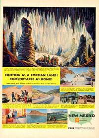 1955 full-page magazine ad for New Mexico Tourism