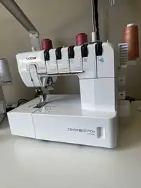 Brother cv3550 dual coverstitch machine and binding attachment 