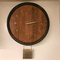 Oak Whiskey Barrel Clock