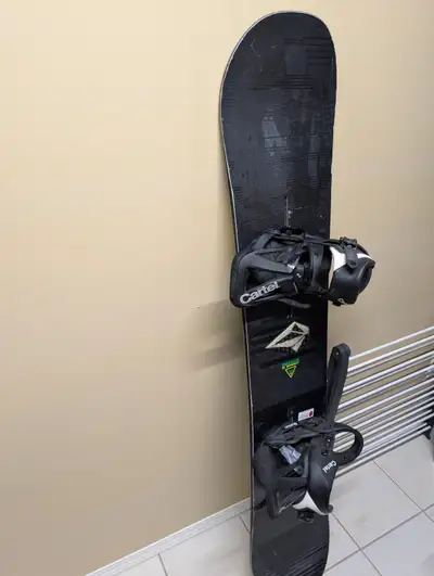 Selling Burton Aftermath Snowboard and Burton Cartel Bindings., View more