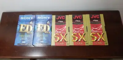 Brand new VHS tapes Five Brand New VHS Tapes All Five for $ 40,- OR $ 10.,- each