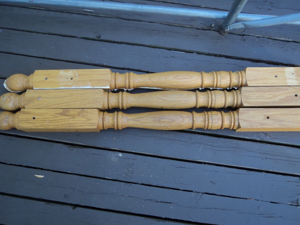 STAIR OAK RAILING POST & BALUSTERS AND OAK KITCHEN CABINET DOORS ...