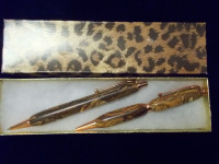 Beautiful Hand Carved Wooden Pen and Pencil