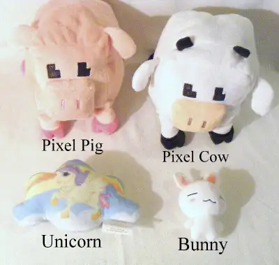 Toys Nanco Plush Pixel Pink Pig & White Cow, Unicorn, Bunny, View more