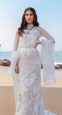 BRAND NEW White Reign Branded Maxi 3 pcs Pakistani Nikkah outfit