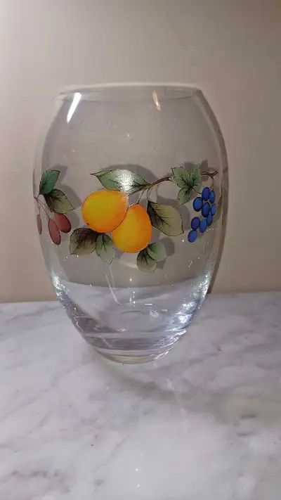 7.5"T Vintage Mikasa Garden Harvest  Glassware Vase, View more