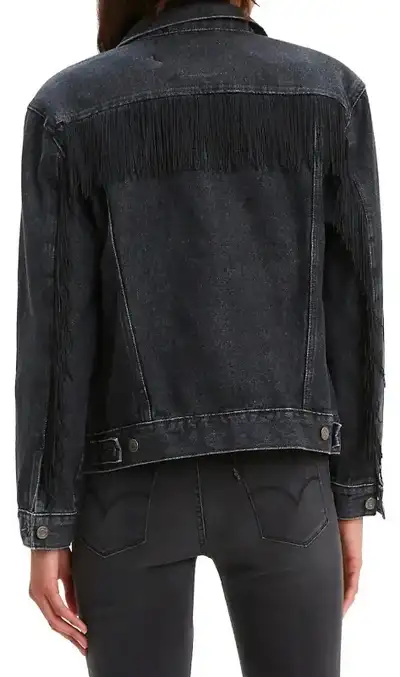 Levi's Ex-Boyfriend Fringe Denim Trucker Western Jacket Cowgirl, View more