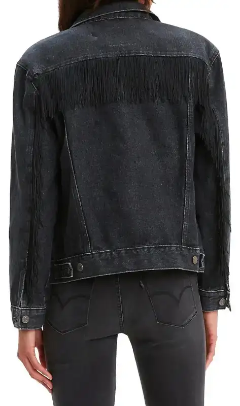 Levi's Ex-Boyfriend Fringe Denim Trucker Western Jacket Cowgirl in Women's - Tops & Outerwear in Mississauga / Peel Region - Image 2