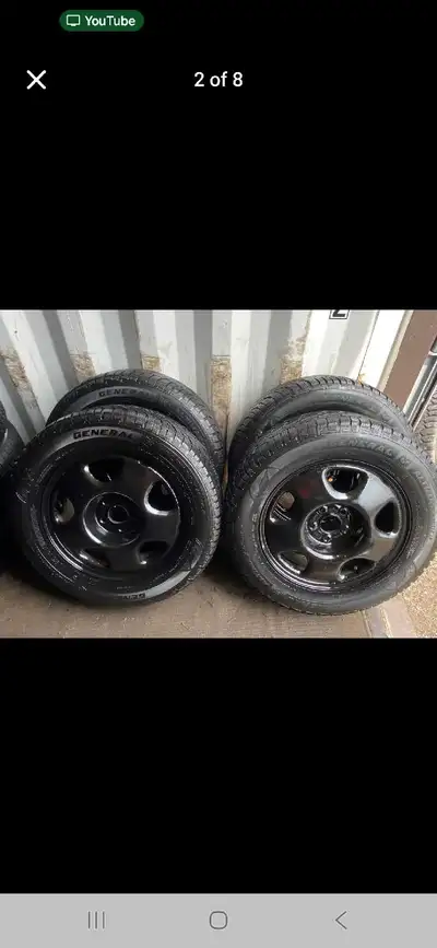 Set of 4 GENERAL winter tires rims TPMS (225 65 17) pattern (5x114.3) 2015 HONDA CRV Good condition...