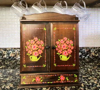VINTAGE WOODEN SPICE CABINET,  1970s, View more