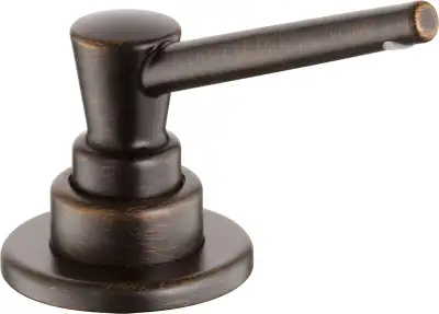 Delta Faucet RP1001RB Soap/Lotion Dispenser with 13oz Bottle with Funnel, Venetian Bronze Brand New...
