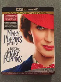 Disney Mary Poppins Returns 4K UHD & regular Blu-ray mint shape