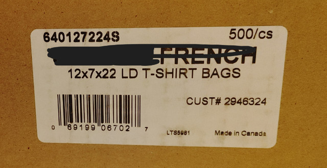 Lots de 100 sacs plastique à poignée, blanc, 12x22-White Plastic dans Autre  à Longueuil/Rive Sud - Image 3