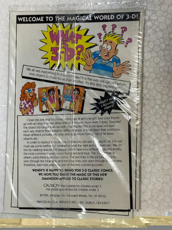 Vintage: '1994 3D Classics Comics' Wendy's63234779691651121
