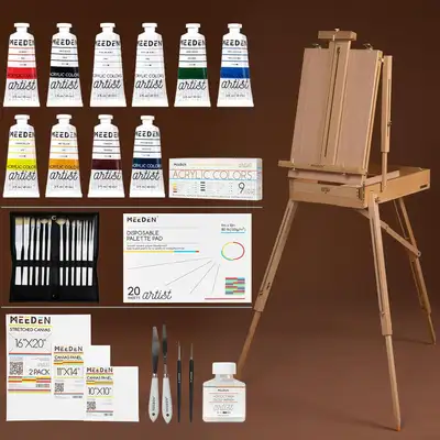  NEW (Open Box) MEEDEN Professional Art Set + French Easel!, View more