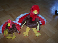 2 - RARE - GOBBLES THE TURKEY (large /small) Beanie Buddy