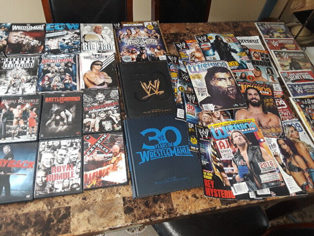Wrestlemania DVD's Lot & Collectible $100 for all in Magazines in Moncton