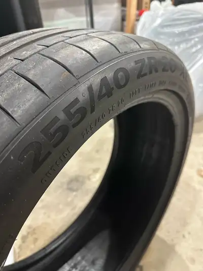 Selling 2 good condition summer tires 255/40R20 continental tires , no nails or leaks .