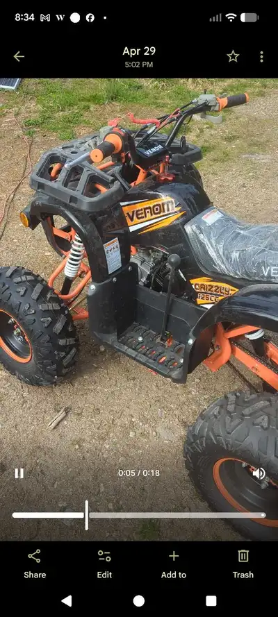 This Venom Grizzly 125cc is an excellent youth ATV that is in used, but great condition and ready fo...