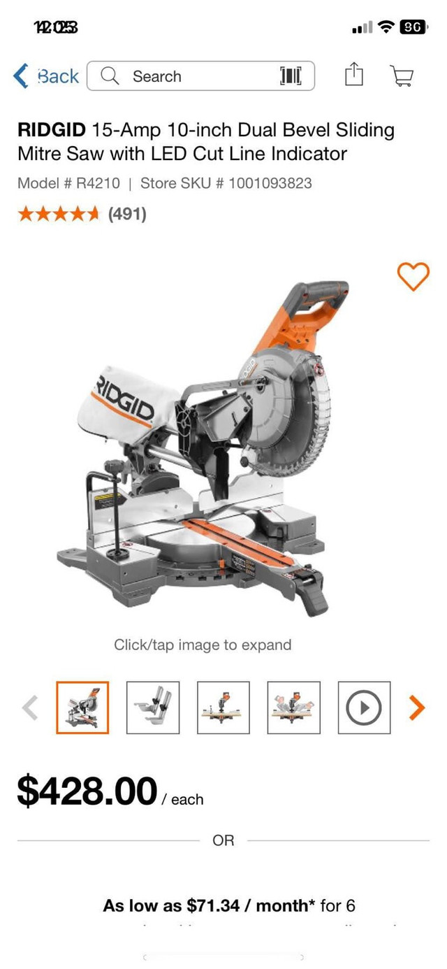 Mitre saw in Power Tools in St. Albert