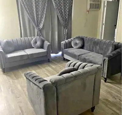 Luxury Grey Velvet Sofa Set For Sale, View more