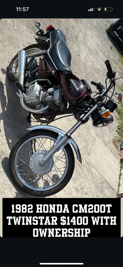 All original Honda cm200t twinstar, with only 25k on it (The bike comes with fresh enduro tires, new...