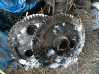 Large 17" sprockets and tractor seat for art projects cast iron