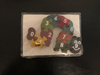Wooden Caterpillar counting puzzle