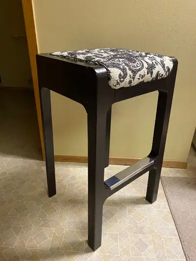 1 Backless Cube 29.5” Upholstered Solid Wood Counter Bar Stool, View more