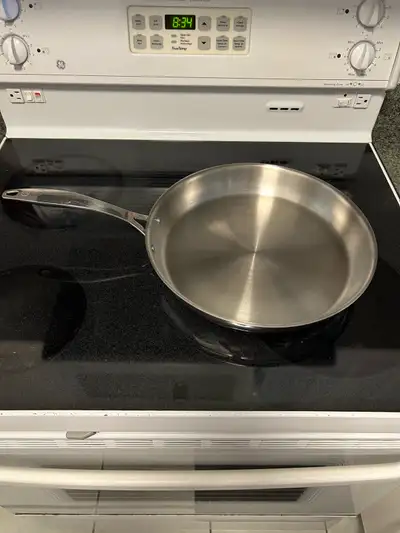 Stainless steel frying pan - large, View more