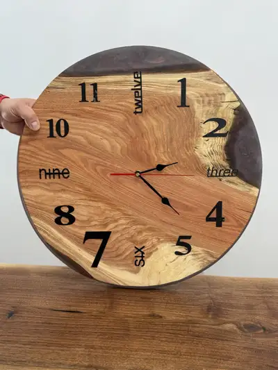 handmade wall clock with resin , View more
