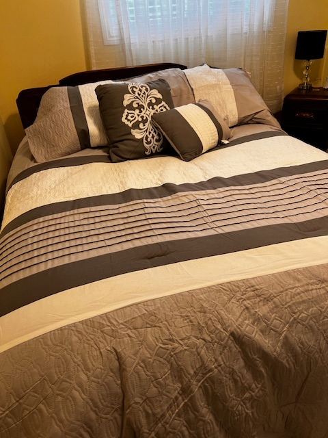 QUEEN SIZE COMFORTER & THROW PILLOWS in Bedding in Sudbury - Image 3