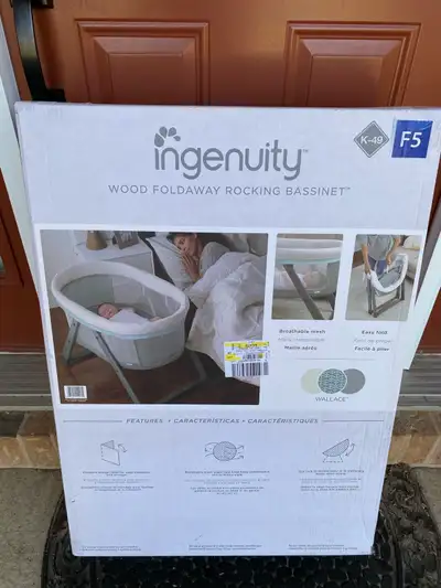 Ingenuity Foldaway Rocking Wood Baby Bassinet - Wallace - Portable Folding Rocking Bassinet. I have...
