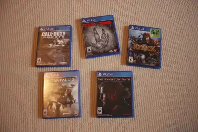 PS4 games. $10 each. Call of Duty Ghosts SOLD Evolve Knack Titanfall 2 The Phantom Pain (SOLD)